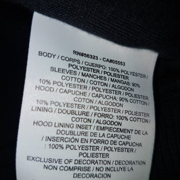 Jordan Letterman Button Up Varsity Hoodie 2 Tone Black Fleece + Poly Body XL - Picture 15 of 16